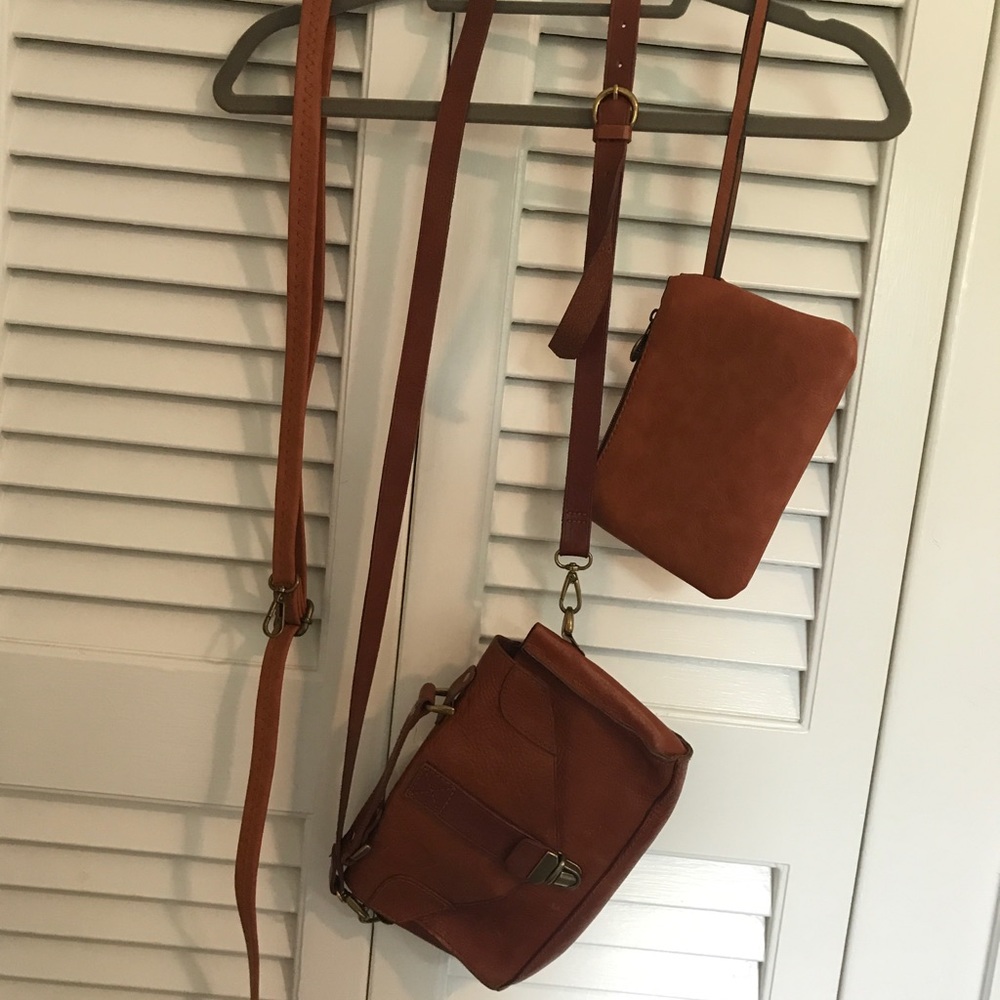 Madewell Leather Crossbody Bag/wallet  Brown/Tan
